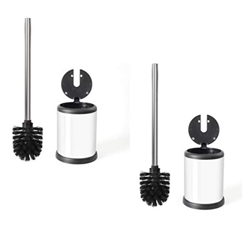 ToiletTree Products Toilet Brush with Lid (White 2 Pack) - style: White 2 Pack