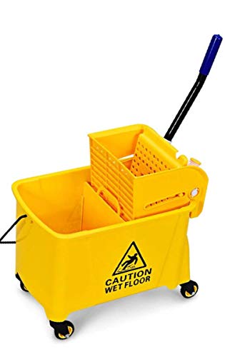 Nightcore Commercial Mop Bucket and Side Press Cleaning Wringer Portable Trolley On Wheels,All-in-one Tandem Floor Cleaning,Wavebrake. Ideal for Household,Commercial (21 Quart) - size: 21 Quart