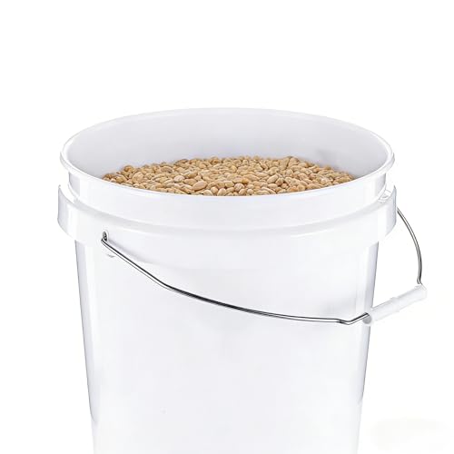 5 Gallon Utility Bucket with Comfort Handle (2 Pack) Multipurpose Cleaning and Storage Containers,Heavy Duty Plastic Pail, Stackable, White – Perfect for Cleaning, Painting, Household Storage