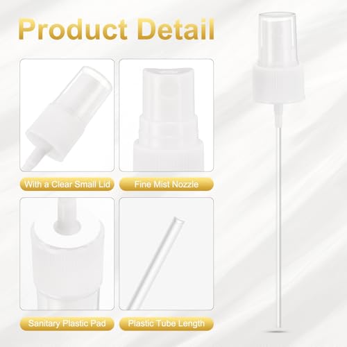 uxcell Spray Top 12Pcs 24/410 Plastic Fine Mist Reusable Replacement White | Spray Bottle Pump Plastic Top Reusable Replacement for Cosmetic Perfume and Body Sprays Bottle - color: White, size: 24/410