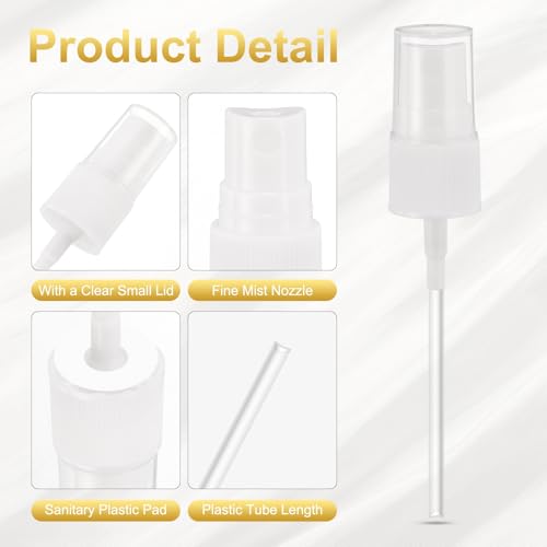 uxcell Spray Top 12Pcs 18/410 Plastic Fine Mist Reusable Replacement White | Spray Bottle Pump Plastic Top Reusable Replacement for Cosmetic Perfume and Body Sprays Bottle - color: White, size: 18/410