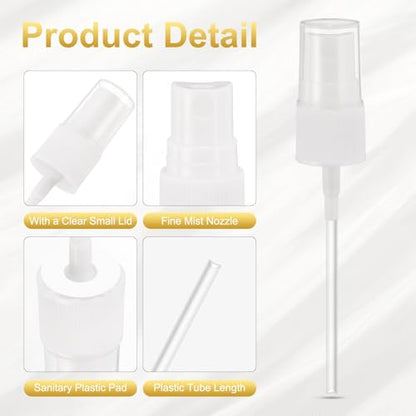 uxcell Spray Top 12Pcs 18/410 Plastic Fine Mist Reusable Replacement White | Spray Bottle Pump Plastic Top Reusable Replacement for Cosmetic Perfume and Body Sprays Bottle - color: White, size: 18/410