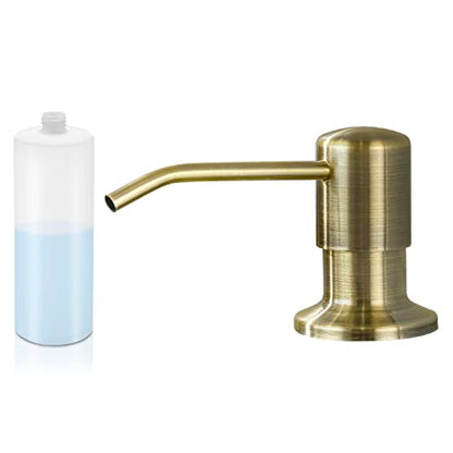 Soap Dispenser for Kitchen Sink, Built in Soap Lotion Dispenser with 17 OZ Bottle, Soap Pump Built in Countertop Under Sink, Green Bronze - color: Green Bronze