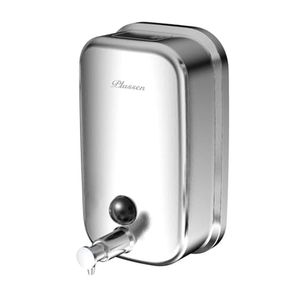 Commercial Wall Mounted Stainless Steel Soap Dispenser, Liquid & Gel Hand Sanitizer for Public Restrooms, Janitorial Cleaning Supplies, Key Lock, Leak-Proof for Hotels, Hospitals, Offices - size: 500ml(17oz)
