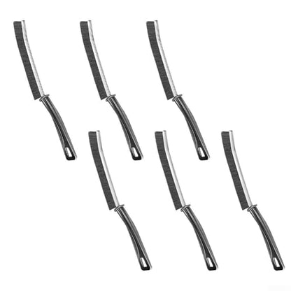 Hard Bristle Gap Brush, Ultra-Fine Bristles for Deep Cleaning, Ergonomic Handle for Tiles and Grout, Household Crevice Scrubber Tool, 6 Pack(black) - color: Black