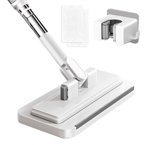 Clip On Mini Mop – Lazy Cleaning Tool, No Wash Mop, Wet Dry Cleaner | Zero Contact Design, Includes Two Reusable Microfiber Heads and Holder for Crevices Floors Tiles