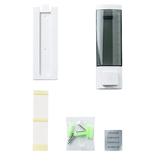 Soap Dispensers 250ml ABS Plastic Drill Free with Adhesive or Wall Mount with Screws Liquid Hand Shower Dispenser for Bathroom or Kitchen - size: 1-Chamber