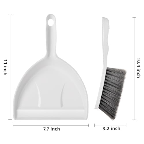 Small Hand Broom and Dustpan Set, Mini Dustpan and Brush Set, Handheld Dust Pan, White - color: Small White