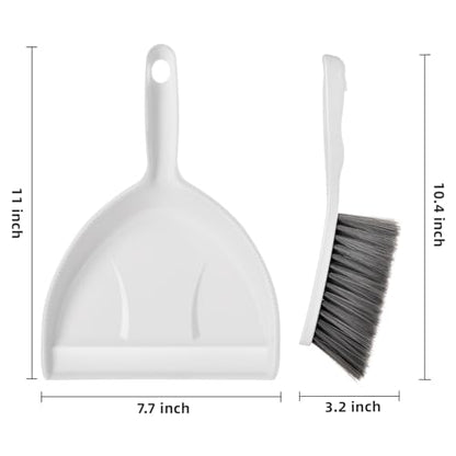 Small Hand Broom and Dustpan Set, Mini Dustpan and Brush Set, Handheld Dust Pan, White - color: Small White