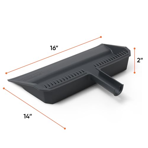 Superio Wide Plastic Dustpan with Comb - 16" Wide, Rubber Lip, Broom Handle Clip, Grey - color: Gray, size: 1 Pack