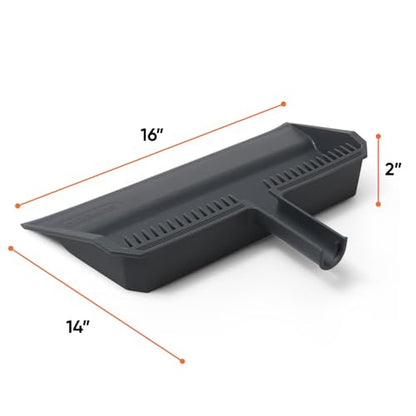 Superio Wide Plastic Dustpan with Comb - 16" Wide, Rubber Lip, Broom Handle Clip, Grey - color: Gray, size: 1 Pack