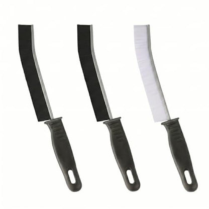 3 Pack Angled Crevice Cleaning Brush, Rigid Bristle Deep Gap Scrub Tool for Window Tracks, Sliding Doors, Bathroom Sinks and Kitchen Seams, Curved Handheld Scrubber