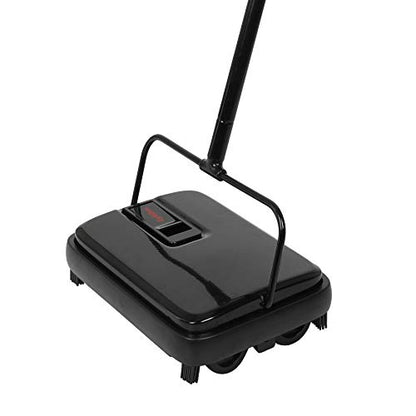Eyliden Carpet Sweeper, Mini Size Lightweight Hand Push - No Noise, Non-Electric, Easy Manual Sweeping Only for Carpet Cleaning (Black) - color: Black