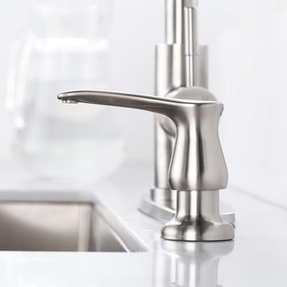 GAGALIFE Kitchen Sink Soap Dispenser - Brushed Nickel Built in Soap Dispenser with 17 OZ Bottle, Lotion Dispenser for Kitchen Sink, Refill from The Top - color: Brushed Nickel, size: with Bottle