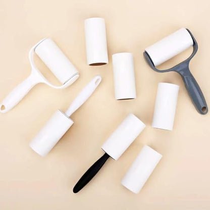 Flat Sticky Lint Roller for Couch Desk Chair Dog/Cat Bed Balliard Table Lint Roller for Pet Hair Lint Remover T Shape Handle with 4 Refill Rolls (Navy Black) - color: Navy Black T Handle