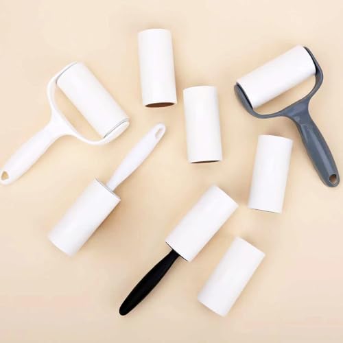 Flat Surface Lint Roller for Pet Hair Extra Sticky Lint Remover for Couch Clothes Furniture Pool Table Felt Lint Roller T Handle with 4 Sticky Rolls (Daisy White) - color: Daisy White T Handle