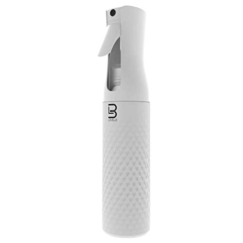L3 Beveled Spray Bottle - Continuous Spray with a Fine Mist Pattern - Barber and Hair Stylist Supplies - Less Hand Fatigue Compared to Standard Bottles - Level Three Barber Spray - 300 ml (White) - color: White