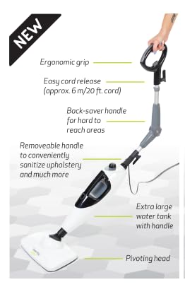 Smart Living Steam Mop Ultra, Black and White (NEW)