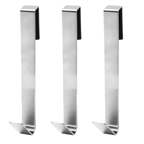 Zorfeter 7 Inch Extended Over Shower Door Hook, Stainless Steel Heavy Duty Shower Hooks Drilling-Free Towel Hooks for Bathroom Frameless Glass Shower Door - 3 Packs - size: 7 Inch