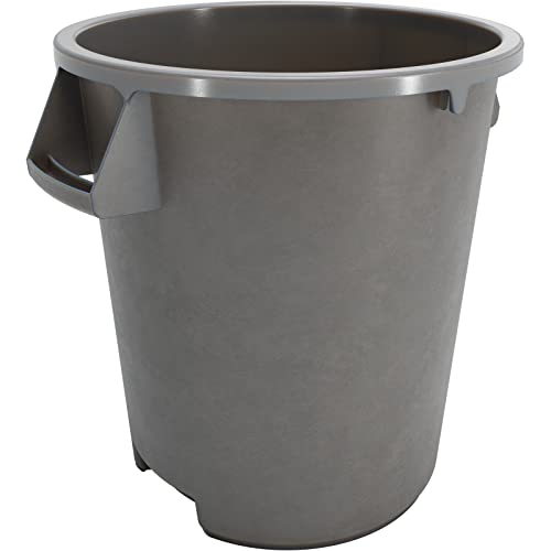 SPARTA Bronco Waste Container Trash Container, Round Trash Bin for Disposal, 10 Gallons, Gray, (Pack of 6) - color: Gray, size: 10 Gallons, (Pack of 6)
