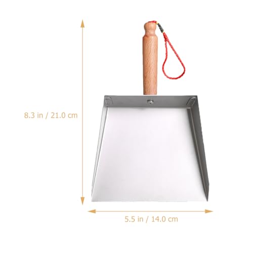 Beaupretty Stainless Steel Small Dustpan with Short Handle Compact Lightweight Metal Dust Pan for Household and Children Tabletop Cleaning Tool 8.46X5.51In