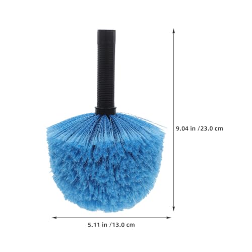 Healeved 2pcs Screw-on Cobweb Duster Heads Replacement for Ceiling Web Cleaner Brush, Blue Ball-Shaped Brush Heads for Indoor and Outdoor Use, Compatible with Threaded Extension Poles