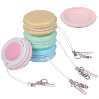 SEWACC 4pcs Macaron Phone Screen Cleaners Set, Cellphone Touch Screen Wipes Brush with Lanyard Keychain for Smartphones, Computer, Glass Lens, Random Color