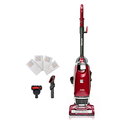 Kenmore BU3040 Intuition Bagged Upright Vacuum Lightweight Cleaner 2-Motor Power Suction with HEPA Filter, 3-in-1 Combination Tool, Handi-Mate for Carpet, Floor, Pet Hair, Red w/No Lift-up - color: Red