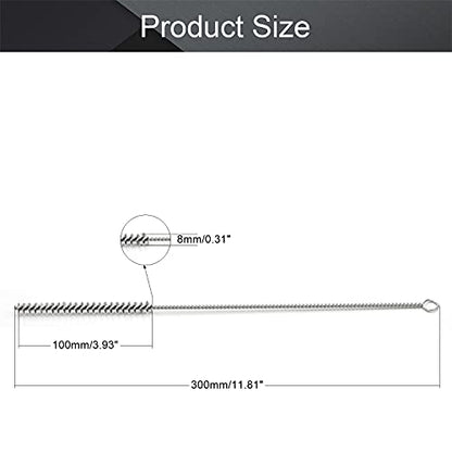 Utoolmart Steel Wire Cleaning Brush, Spiral Power Tube Brush, Steel Wire Tube Brush Cleaning Tool, Tube Bottle Brush, 0.3-inch Diameter 12-inch Length, 2pcs - color: 2pcs, size: 0.8cm