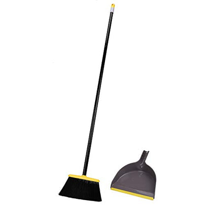 Broom and Dustpan Set,IndoorBroom with Dust pan Combo Set for Home,Angle Kitchen Broom for Floor Sweeping