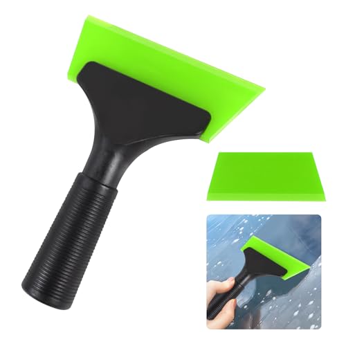 Hovom Small Squeegee for Car, Rubber Window Squeegee, Mini Automotive Window Tint Squeegees with Non-Slip Handle, Water Wiper Cleaning Tool for Car Windshield, Mirror, Glass Door (Green) - color: Green