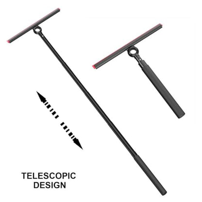 Shower Squeegee for Glass Doors, Window Squeegee for Home,Squeegee with Telescopic Extension Pole,Professional Window Cleaning Tool, Black, for Mirror, Glass, Ceramic Tile