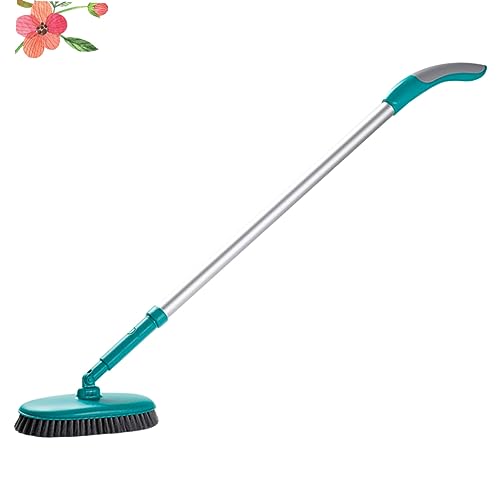 Healeved Long Handle Floor Cleaning Brush Soft Bristle Tile Scrubber for Easy Use Floors Bathtubs and Tiles Green