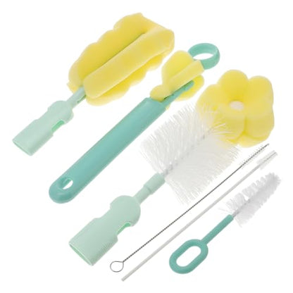 5-in-1 Bottle Brush Set Travel Bottle Brush Stainless Steel Pp Sponge 29cm Random Color