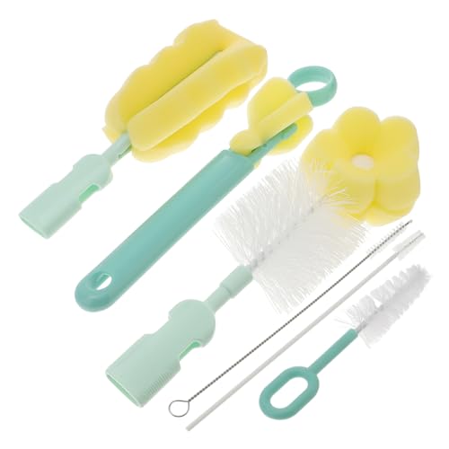 5-in-1 Bottle Brush Set Travel Bottle Brush Stainless Steel Pp Sponge 29cm Random Color