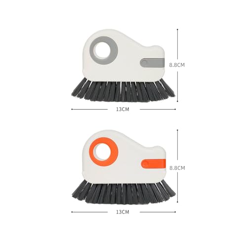 2 Pcs 2 in 1 Window Track Cleaner Tool,Crevice Cleaning Brush with Hidden Scraper, Efficient Window Sill Cleaner Tool,Sliding Door Track Cleane for Glass Door Grooves, Home Kitchen Bathroom Cleaning
