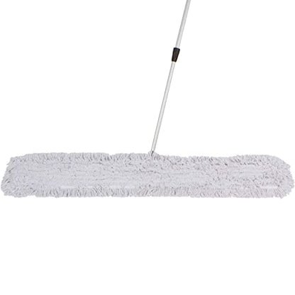 Commercial Dust Mop – 60 Inch Floor Sweeper for Hardwood, Reusable Cotton Mop Head, Extendable Handle, Dry Mop for Floor Cleaning & Janitorial Supplies - size: 60x5 Inch (Pack of 1)