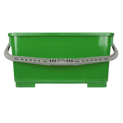 Pulex 6 Gallon Durable Lightweight Mop Bucket with Squeegee Carrying Clips and Ergonomic Handle for Floor and Window Cleaning - Green - color: Green