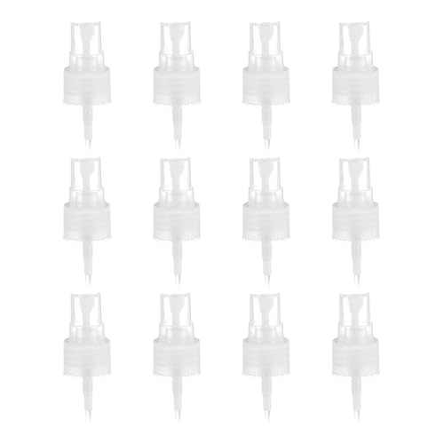 uxcell 12 Pcs Clear Spray Top, 20/410 Fine Mist Sprayer Reusable Replacement Spray Bottle Pump Stripe Plastic Top for Cosmetic Perfume and Body Sprays Bottle - color: Clear, size: 20/410