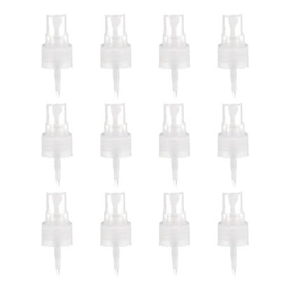 uxcell 12 Pcs Clear Spray Top, 20/410 Fine Mist Sprayer Reusable Replacement Spray Bottle Pump Stripe Plastic Top for Cosmetic Perfume and Body Sprays Bottle - color: Clear, size: 20/410