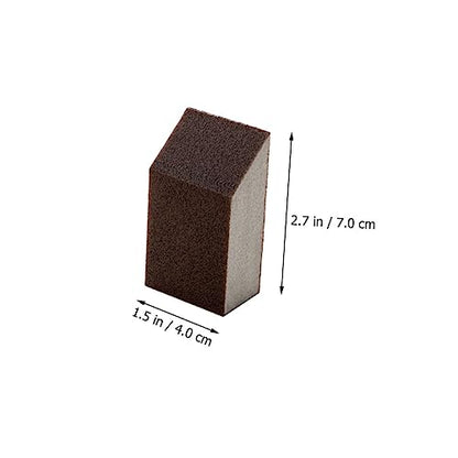 10pcs Emery Sponge Wet Dry Sandpaper Kitchen Tool Carborundum Sponge Buffing Diamond Polishing Pads Pan Washing Pot s Kitchen Brush Brown