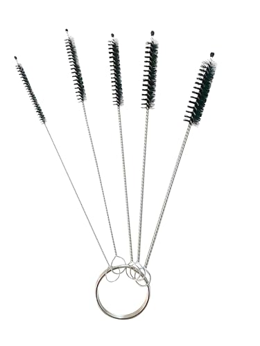 Green Piece® Glass Cleaner 2 Bottles (Made in USA) -16 oz and 5 Piece Mini Metal Nylon Tube Pipe Cleaner Brush Set with Keychain Ring Combo - style: 16 Fl Oz (Pack of 2) + 5 Piece Nylon Tube