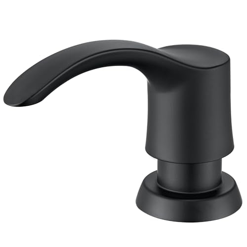 GAGALIFE Kitchen Sink Soap Dispenser with 17 Ounce Large Bottle, Built in Sink Soap Dispenser (Matte Black) Soap Dispenser for Kitchen Sink Refill from Top, G080B - color: Matte Black, size: with Bottle