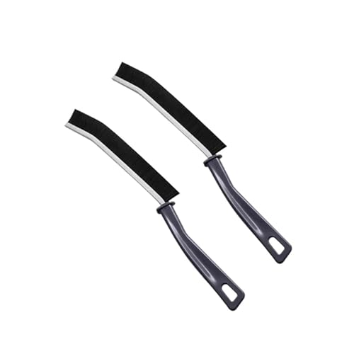 Cleaner Brushes for Shower Floor Line, Hard Wearing Grout Gap Cleaning Brush Kitchen Toilet Tile Joints Dead Angle Hard Bristle(Black- 2PC) - color: Black- 2pc