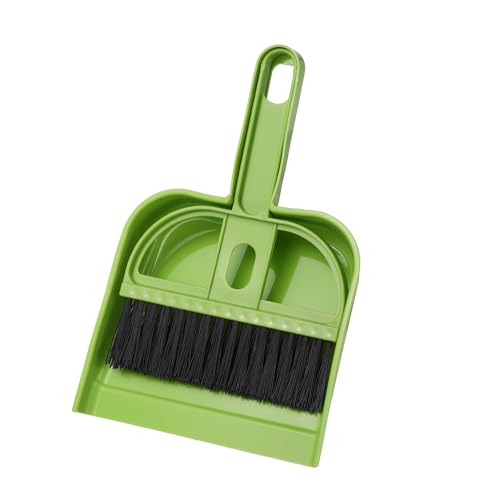 uxcell 2 Pcs Mini Dustpan and Brush Set, Small Broom and Dustpan Set for Home Office Tabletops Sofas Keyboards Cleaning, Bright Green - color: Bright Green