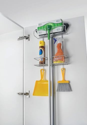Metaltex 35.09.02 Cleaning Tool Rack, Silver, Approx. 16.5 x 11.8 x 4.7 inches (42 x 30 x 12 cm), Made in Italy