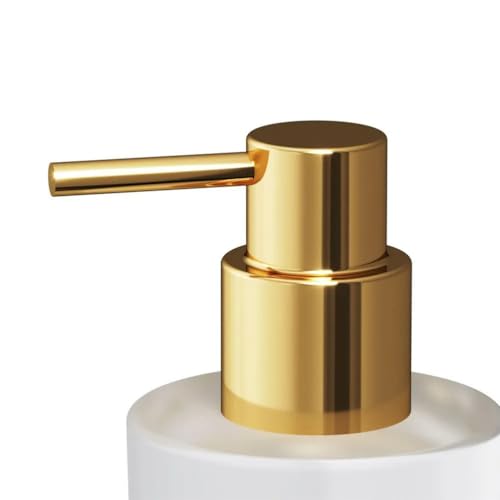 Soap Dispenser, Zinc Alloy + Frosted Glass Soap Dispenser Set with Pump,Wall Mounted Bath Accessories for Bathroom and Kitchen,Gold - color: Gold