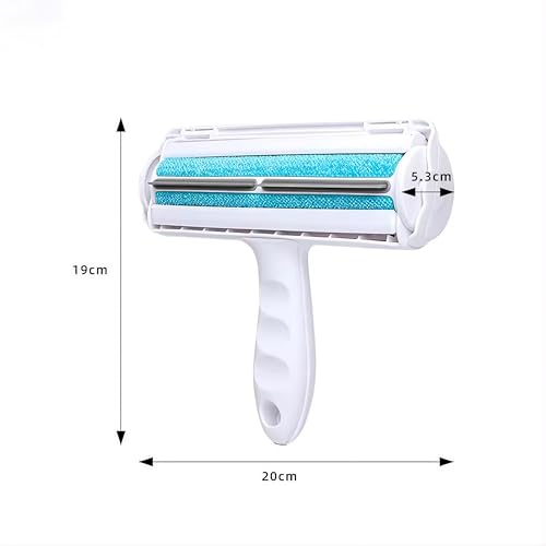 Reusable Pet Hair Remover Roller – Dog & Cat Fur Lint Cleaner for Sofa, Carpet, Bed & Car Seats – No Adhesive Required (White/Blue) - color: White/Blue