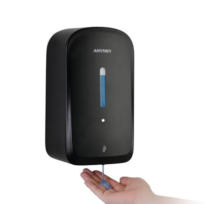 anydry Commercial Automatic Soap Dispenser Large 34oz/1000ml Capacity Wall-Mounted Touchless Liquid Dispenser for High-Traffic Restrooms, Offices, Hospitals Model AD1220S Black - color: Black