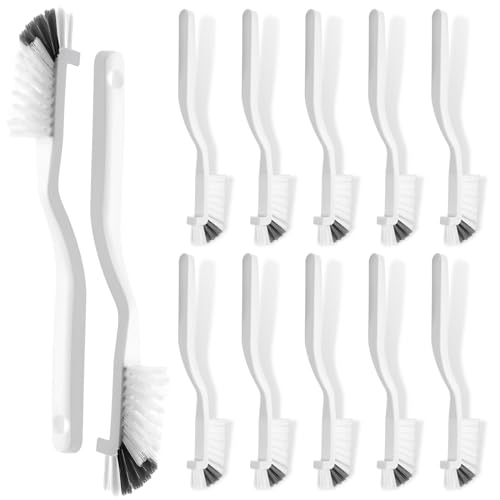 Yinkin 12 Pcs Kitchen Scrub Brush Bulk Sink Bathroom Edge Corner Cleaning Brush Right Angle Mini for Grout Household Dishwasher Tile Lines Window Track Deep Cleaning with Stiff Bristles